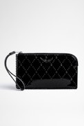 Pochette Phone Wallet Embossed - Pochette Phone Wallet in pelle nera all-over