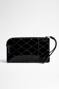 Pochette Phone Wallet Embossed - Pochette Phone Wallet in pelle nera all-over