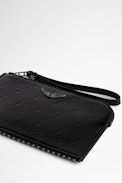 Pochette Phone Wallet Embossed - Pochette Phone Wallet in pelle nera all-over