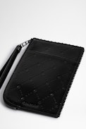 Pochette Phone Wallet Embossed - Pochette Phone Wallet in pelle nera all-over