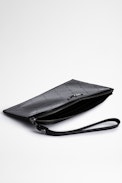 Pochette Phone Wallet Embossed - Pochette Phone Wallet in pelle nera all-over