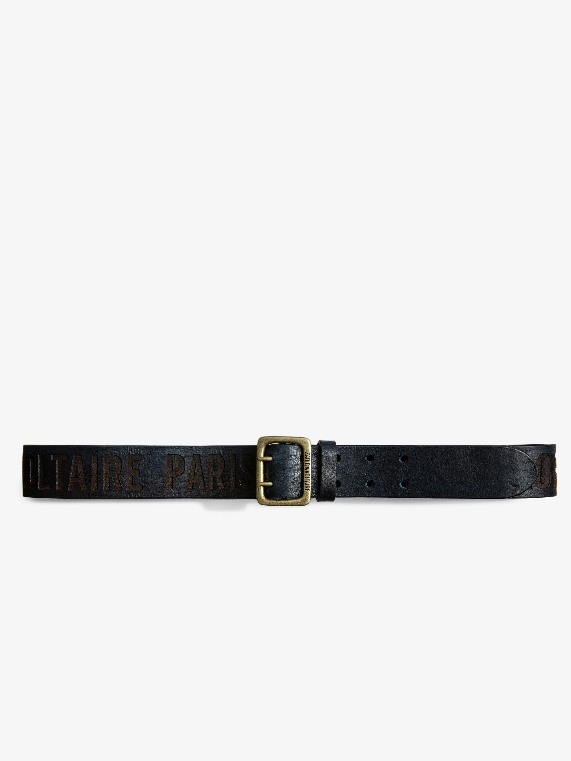 Buckley Stamp Belt - Men's navy leather belt.