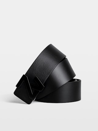Belt ZV Initiale 40mm - Leather belt with ZV buckle.