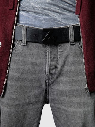 Belt ZV Initiale 40mm - Leather belt with ZV buckle.