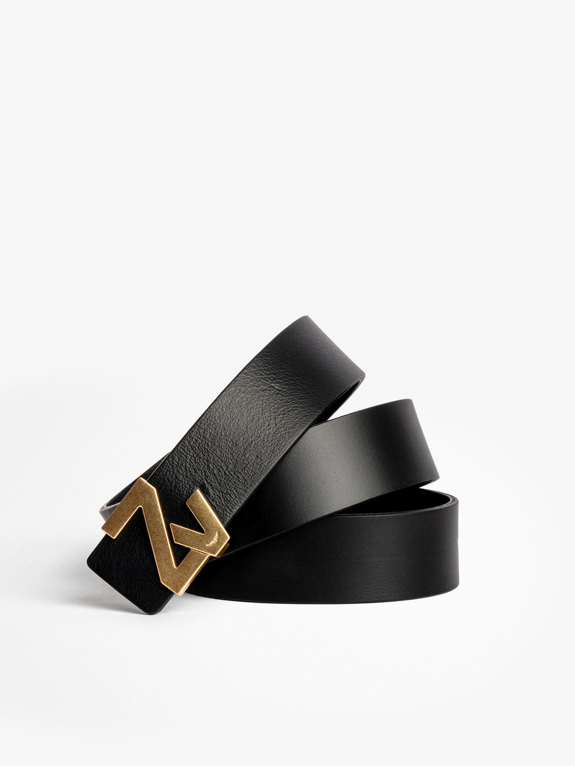 ZV Initiale Black Leather Belt | Zadig&Voltaire