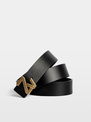 Cinturón ZV Initiale 30mm - Cinturón de cuero de 30 mm de ancho con hebilla zv distintiva.