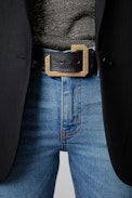 Le Cecilia Belt Leather - Women’s black leather belt with C buckle