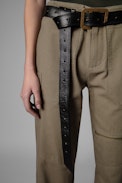Le Cecilia Belt Leather - Women’s black leather belt with C buckle