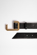 Le Cecilia Belt Leather - Women’s black leather belt with C buckle