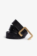Le Cecilia Belt Leather - Women’s black leather belt with C buckle
