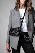 Sac ZV Initiale Le Mini - Sac Le mini en cuir lisse noir  Femme