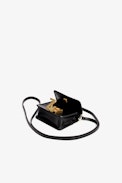 Borsa a portafoglio ZV Initiale City Grigri Pelle - Piccola borsa a portafoglio con tracolla in pelle nera donna