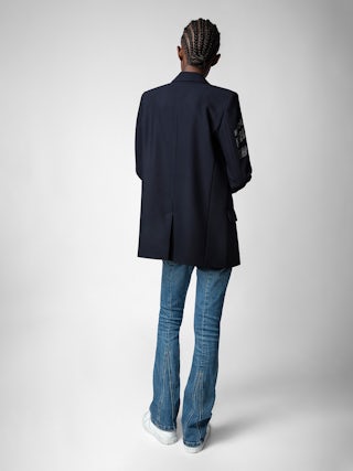 Viva Arrow Strass Blazer - Women's navy blazer