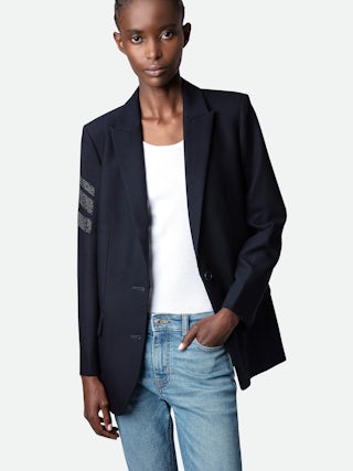 Viva Arrow Strass Blazer - Women's navy blazer