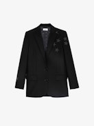 Viva Strass Star Blazer - Women’s black blazer with rhinestones