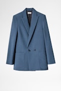 Visko Crêpe Jacket - Women's jacket in blue-gray crêpe