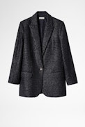 Veste Viva - Veste en laine glitter noire Femme