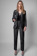 Veste Viva - Veste en laine glitter noire Femme