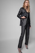 Veste Viva - Veste en laine glitter noire Femme