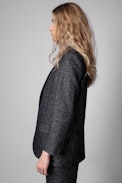 Veste Viva - Veste en laine glitter noire Femme