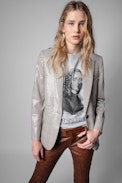 Venus Car Jacket - Women's iridescent straight-cut jacket