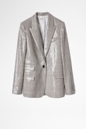 Venus Car Jacket - Women's iridescent straight-cut jacket
