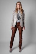 Venus Car Jacket - Women's iridescent straight-cut jacket
