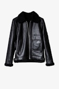 Shearling-Pilotenjacke Loyd Leder - Gefütterte Herrenjacke aus schwarzem Shearling