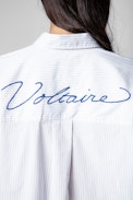 Tamara ZV Stripes Shirt - Woman’s white shirt with grey stripes