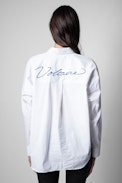 Tamara ZV Stripes Shirt - Woman’s white shirt with grey stripes