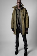 Parka Karl tech - Parka kaki intérieur fausse fourrure Homme