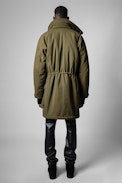 Parka Karl tech - Parka kaki intérieur fausse fourrure Homme
