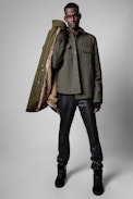Parka Karl tech - Parka kaki intérieur fausse fourrure Homme