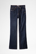 Jean Poete - Women’s raw denim flared jeans