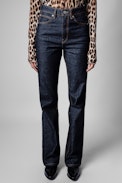 Jean Poete - Women’s raw denim flared jeans