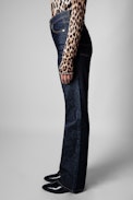Jean Poete - Women’s raw denim flared jeans