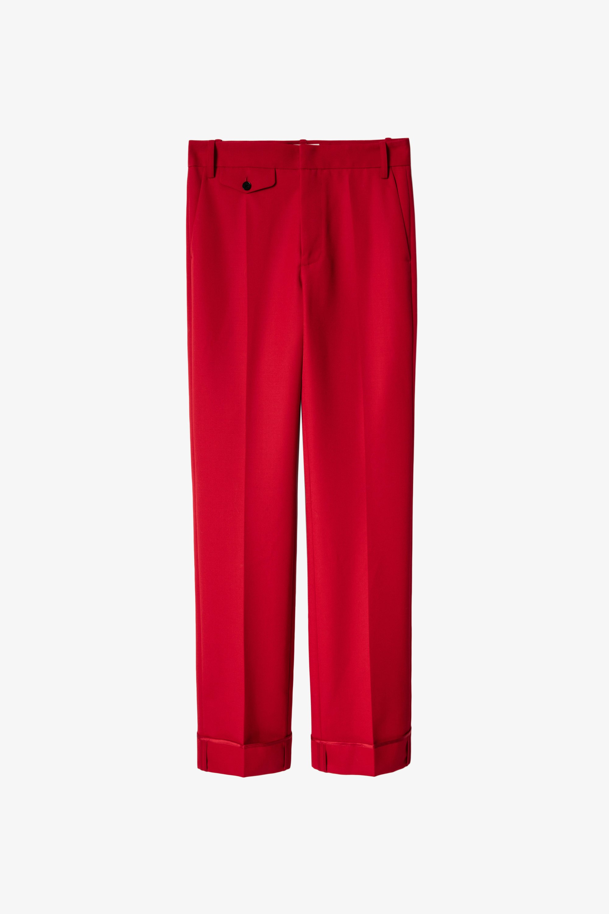 Poetia パンツ Women’s red gabardine trousers