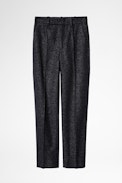 Peter Trousers - Women's glittery wool trousers