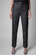 Peter Trousers - Women's glittery wool trousers