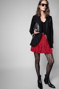 Gonna Jeveal - Gonna corta con stampa floreale rossa e nera donna