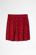 Gonna Jeveal - Gonna corta con stampa floreale rossa e nera donna