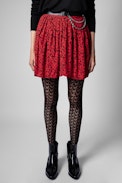 Gonna Jeveal - Gonna corta con stampa floreale rossa e nera donna