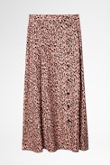 Rock June Silk Skirt - Women’s leopard print long skirt