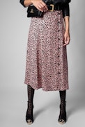 Rock June Silk Skirt - Women’s leopard print long skirt