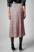 Rock June Silk Skirt - Women’s leopard print long skirt