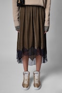 Gonna Joslin Velluto - Gonna asimmetrica in velluto verde donna