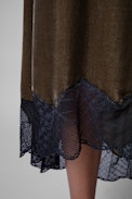 Gonna Joslin Velluto - Gonna asimmetrica in velluto verde donna