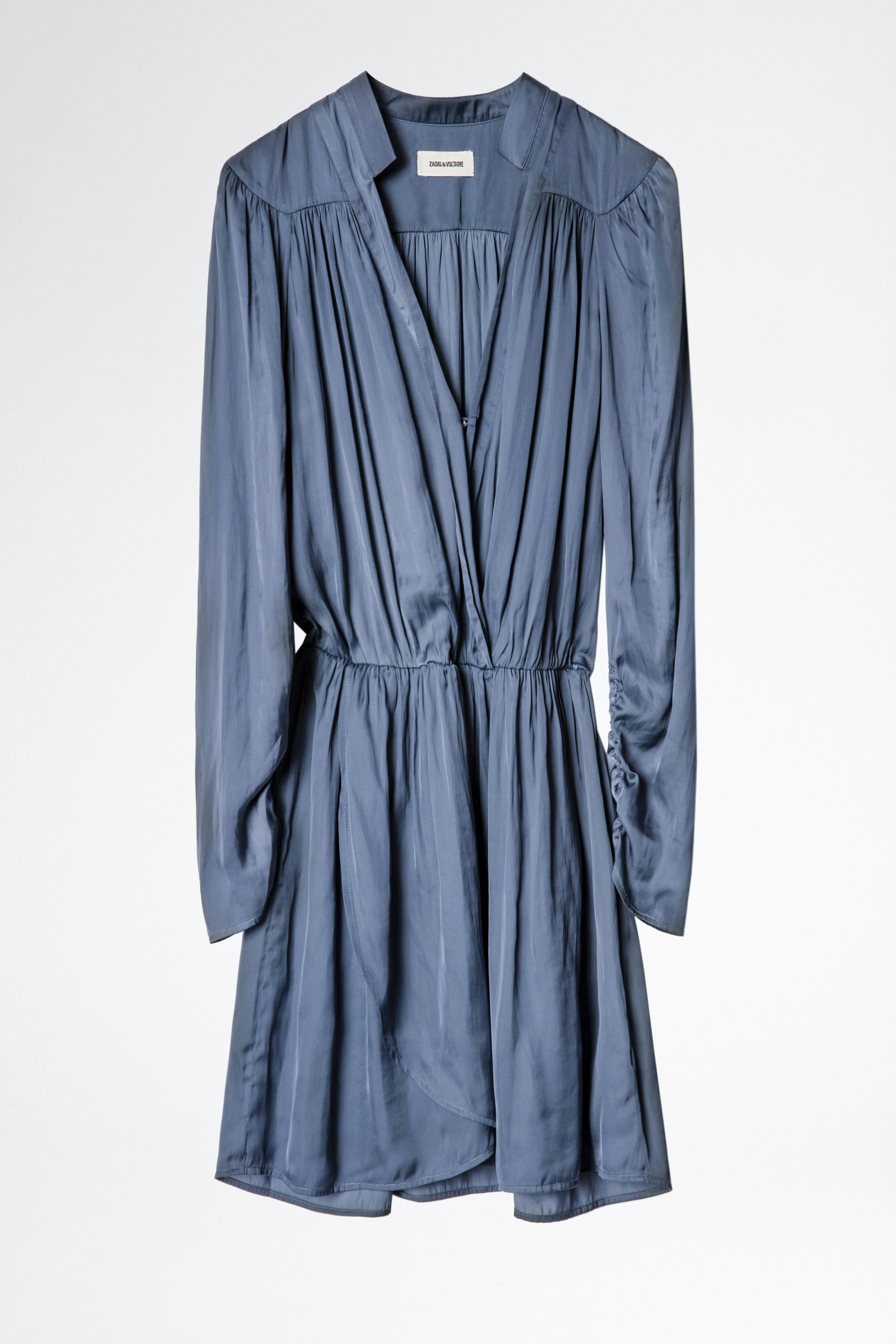 Kleid aus Satin Reveal Kurzes, seidig glänzendes Damenkleid in Grau
