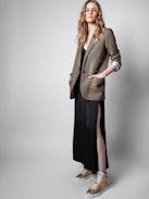 Robe Rayonne Satin  - Robe longue noire.