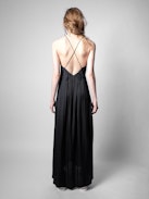 Robe Rayonne Satin  - Robe longue noire.